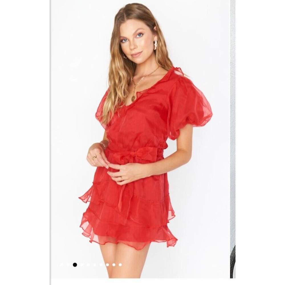 NEW Show Me Your Mumu Jennie Ann Dress Red Organza Party Wedding Small $178 - Picture 4 of 8